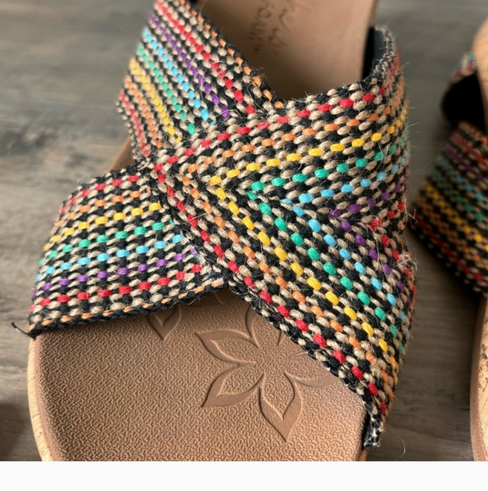 Sketchers Cali Beverlee Delighted Women's Wedge Sandals Multicolored Woven Band